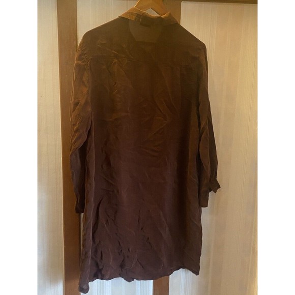 Click Top 100% Tencel Brown Button Shirt Women’s Medium - Picture 3 of 8